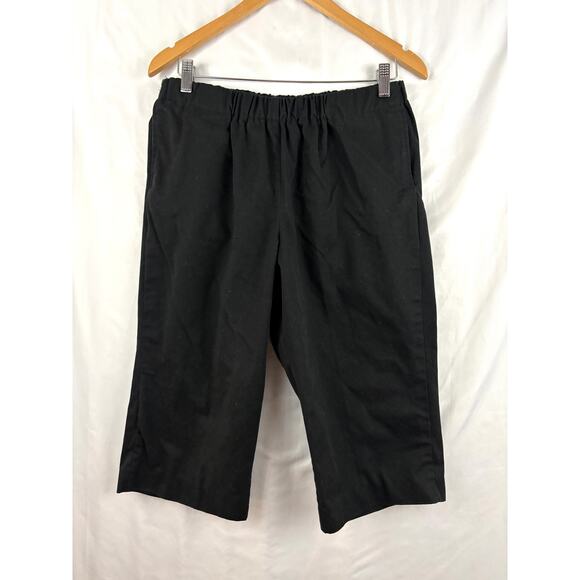 Vintage Black Elastic Waist Pull On Capri Pants Sz 14 Women's - Picture 1 of 7